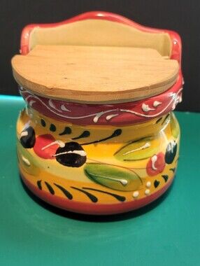 Pier 1 Imports Ceramic “Olive” Salt Cellar/ wall salt cellar